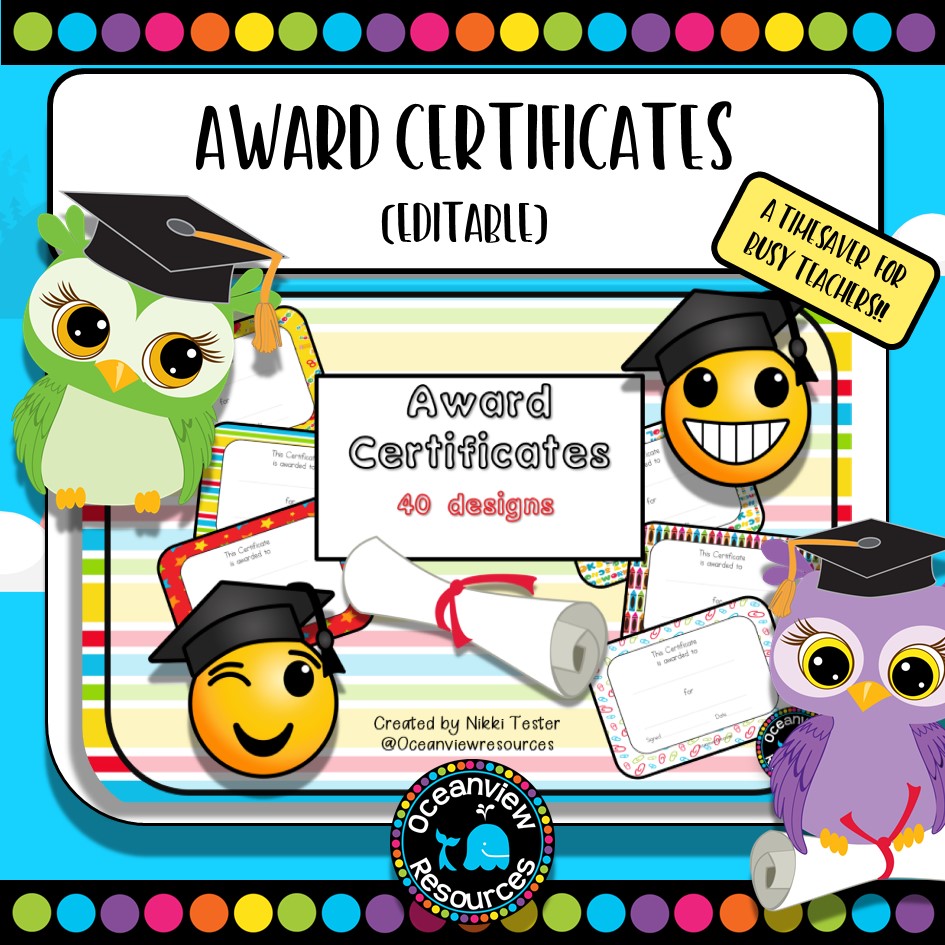 Award certificate cover