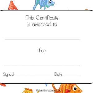 Award certificate ocean theme
