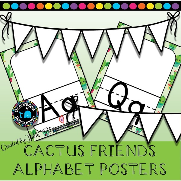 Alphabet Poster Set-Cactus Design